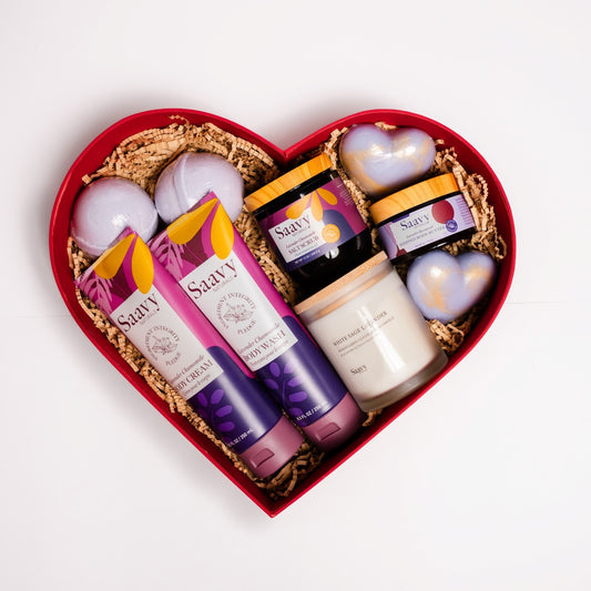 Saavy Naturals 9-Piece Spa Valentines Gift set Lavender Chamomile
