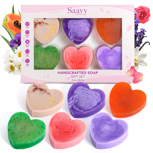 6-Pack Heart Artisan Soap Valentine's Gift Set