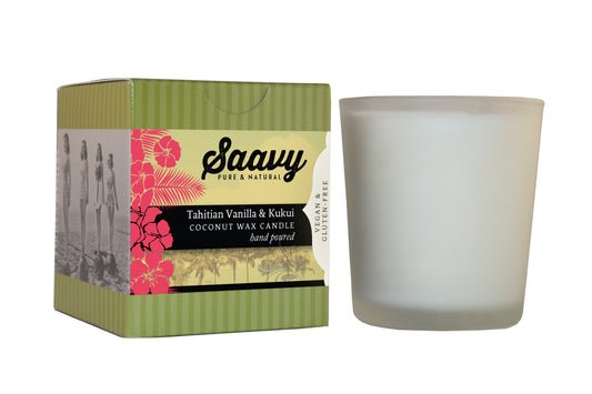 Natural Coconut Oil Candle - Tahitian Vanilla & Kukui