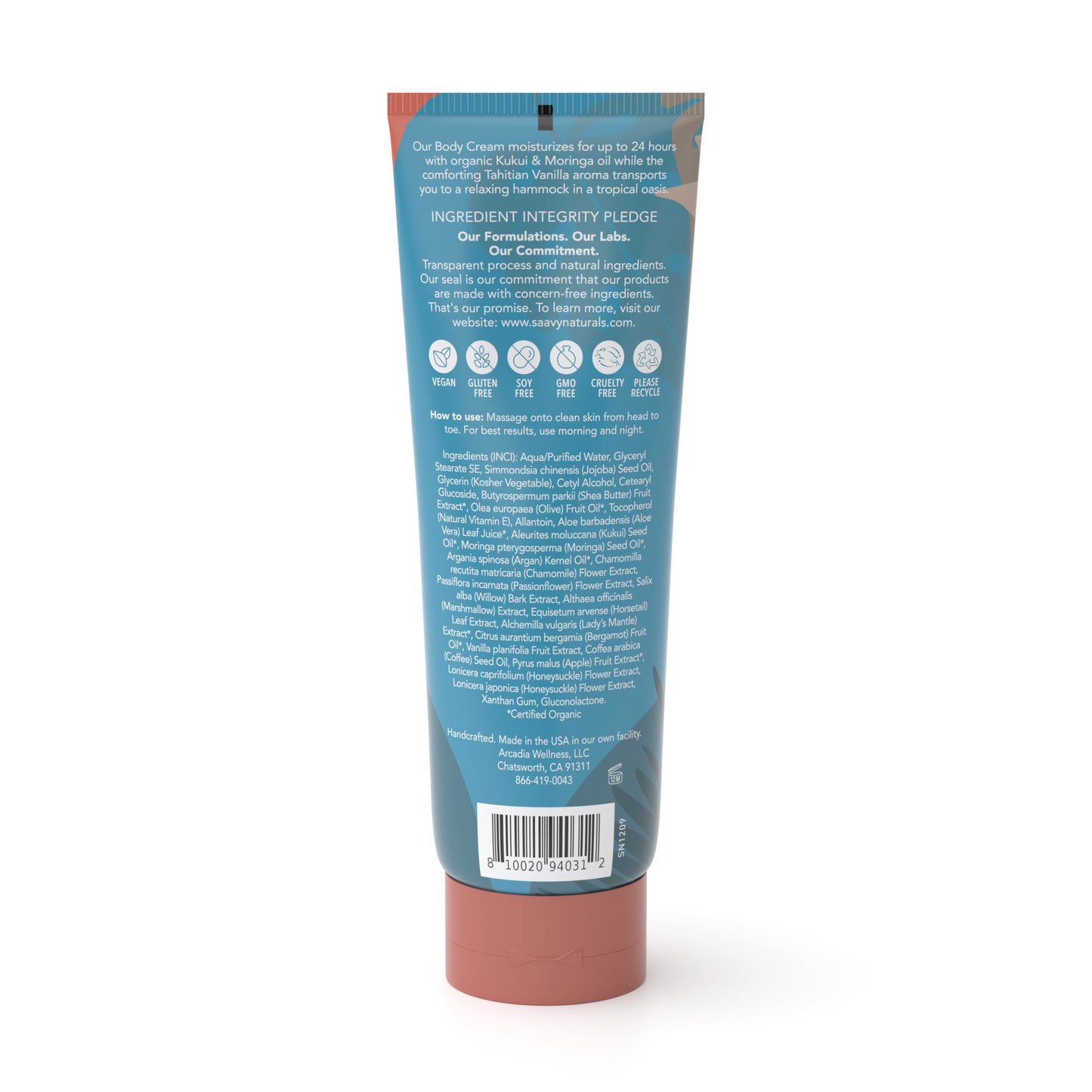 Tahitian Vanilla Body Cream - ingredients