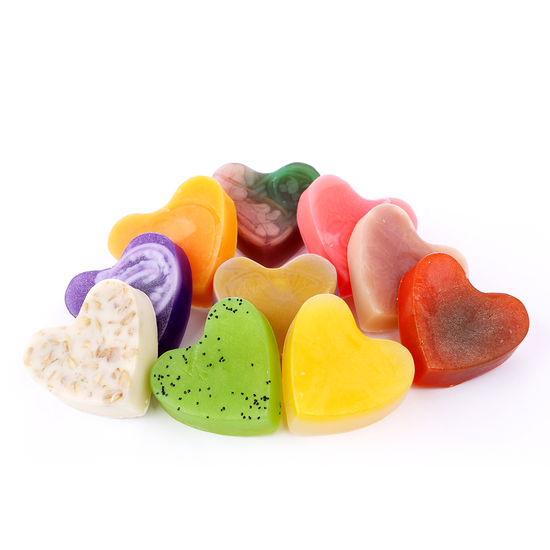 Natural and Organic Heart Shape Bar Soap Variety Pack (10 bars)