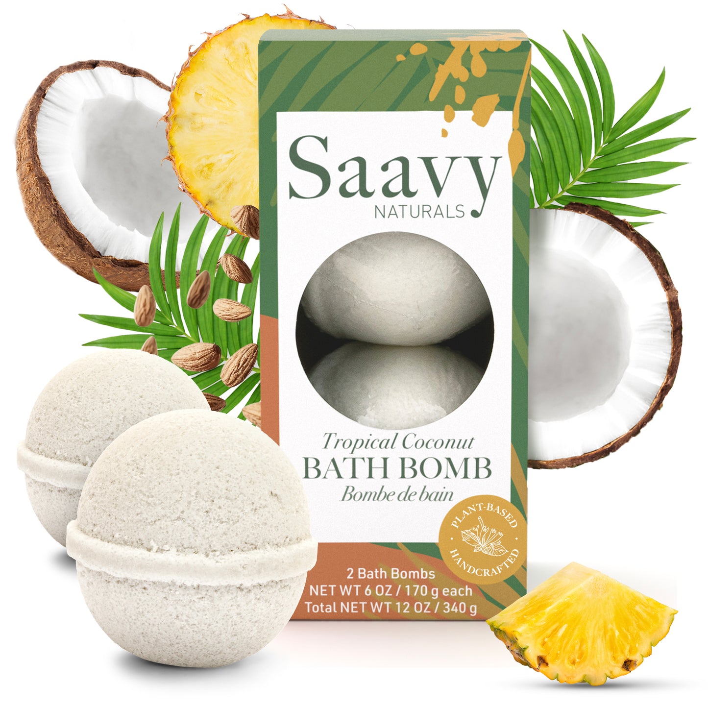 Tropical Coconut Bath Bomb Duo