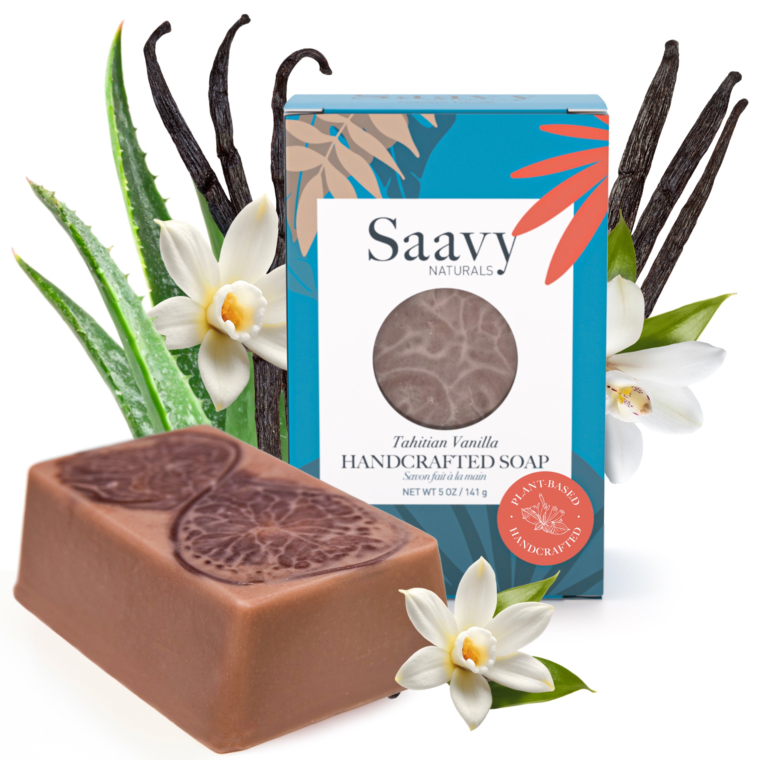 Wamiles EXTRA SOAP 2本、EXTRA MILKセット Tahitian Vanilla Bar Soap - Plant-Based | Saavy Naturals
