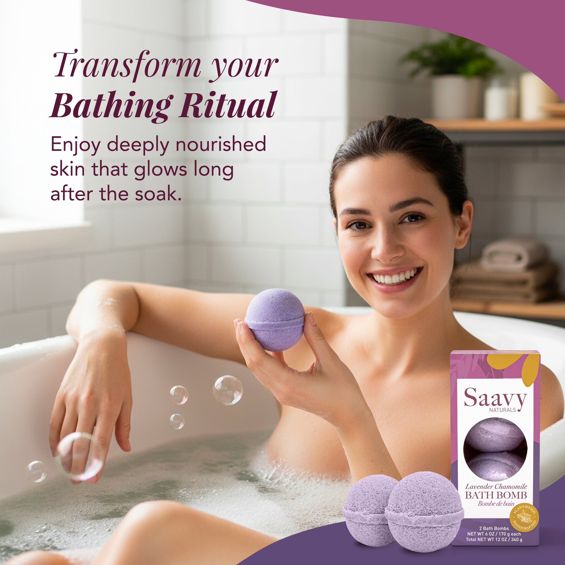 Lavender Chamomile Bath Bomb Duo - view 3