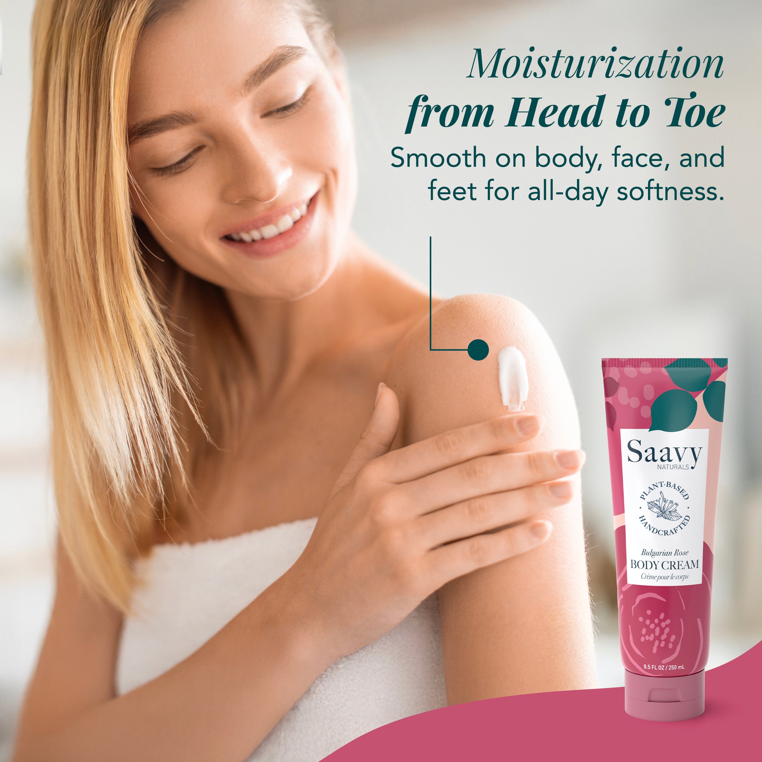 Bulgarian Rose Body Cream - Plant-Based | Saavy Naturals