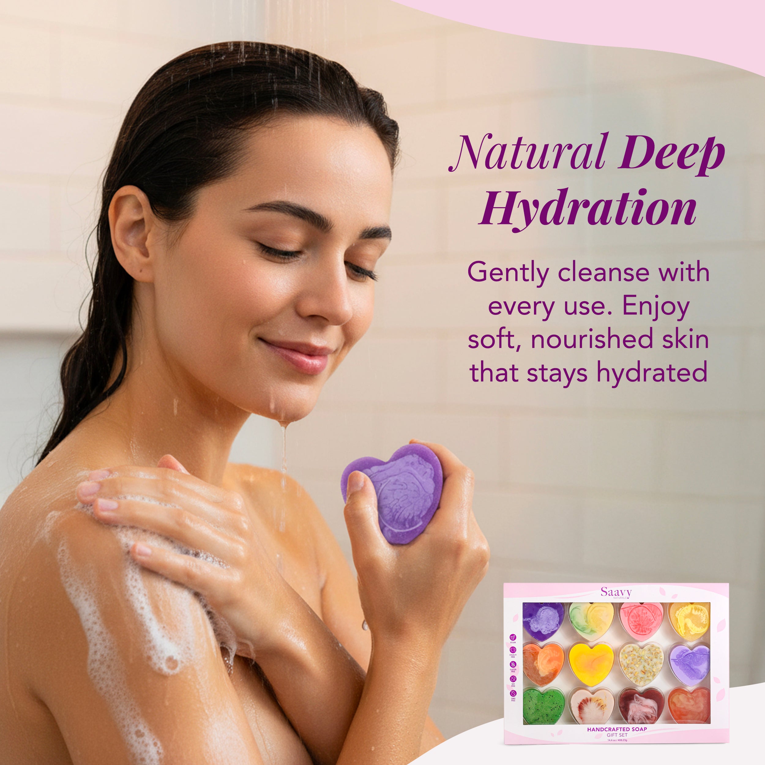12-Pack Heart Artisan Soap valentine's Gift Set – Saavy Naturals