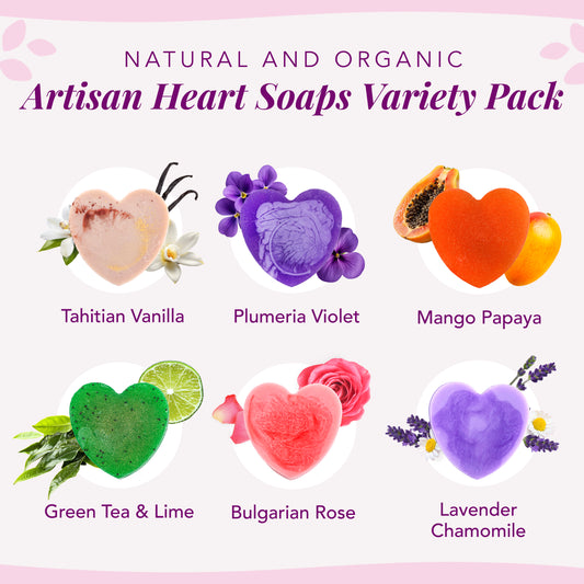 6-Pack Heart Artisan Soap Valentine's Gift Set