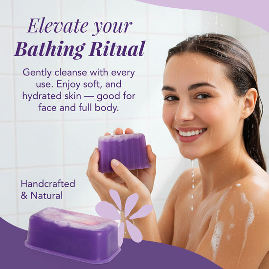 Plumeria Violet 1 lb Handcrafted Artisan Soap Loaf Gift Set
