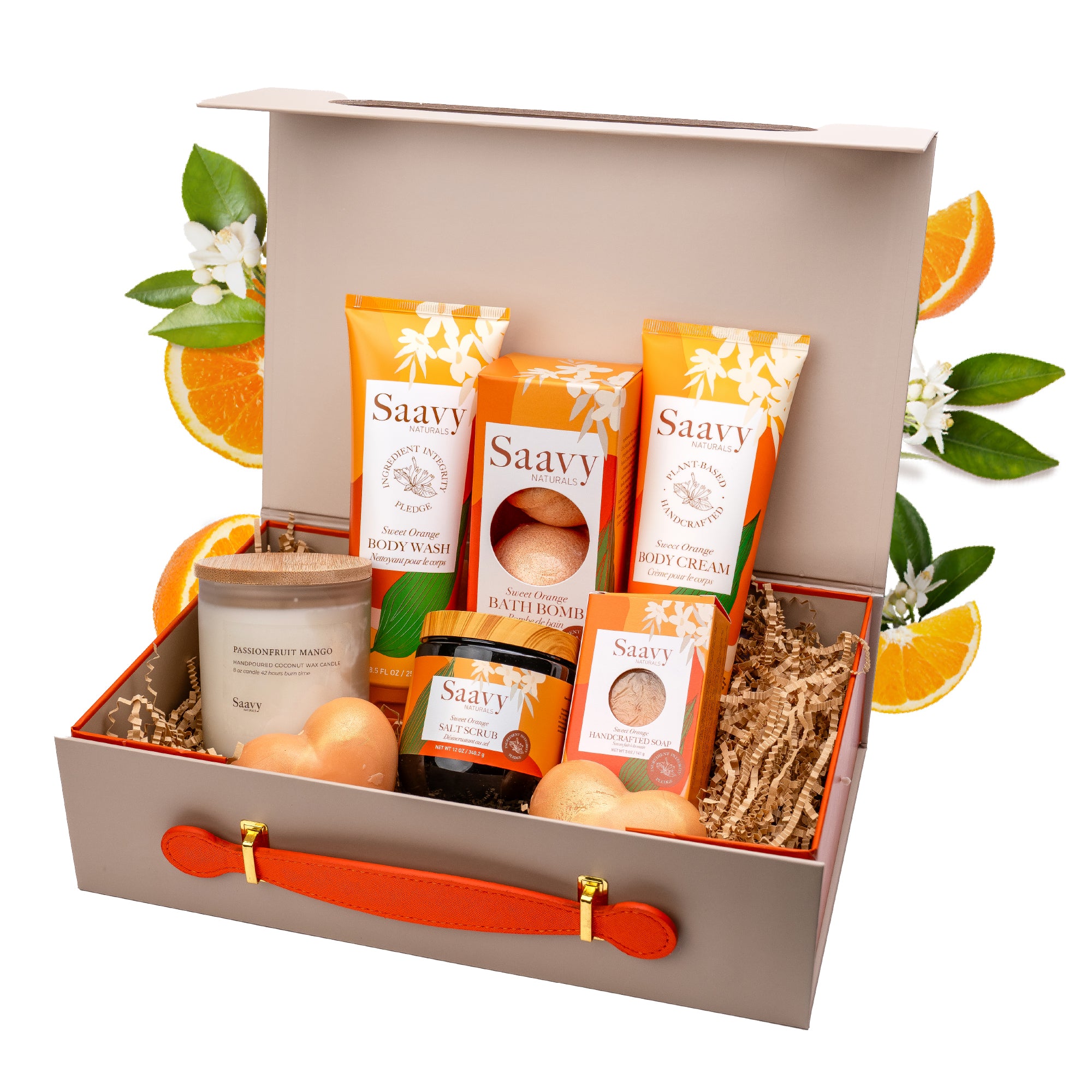 Sweet Shamppoo & Moisture Pack セット Sweet Orange 9-Piece Spa Gift Set | Saavy Naturals