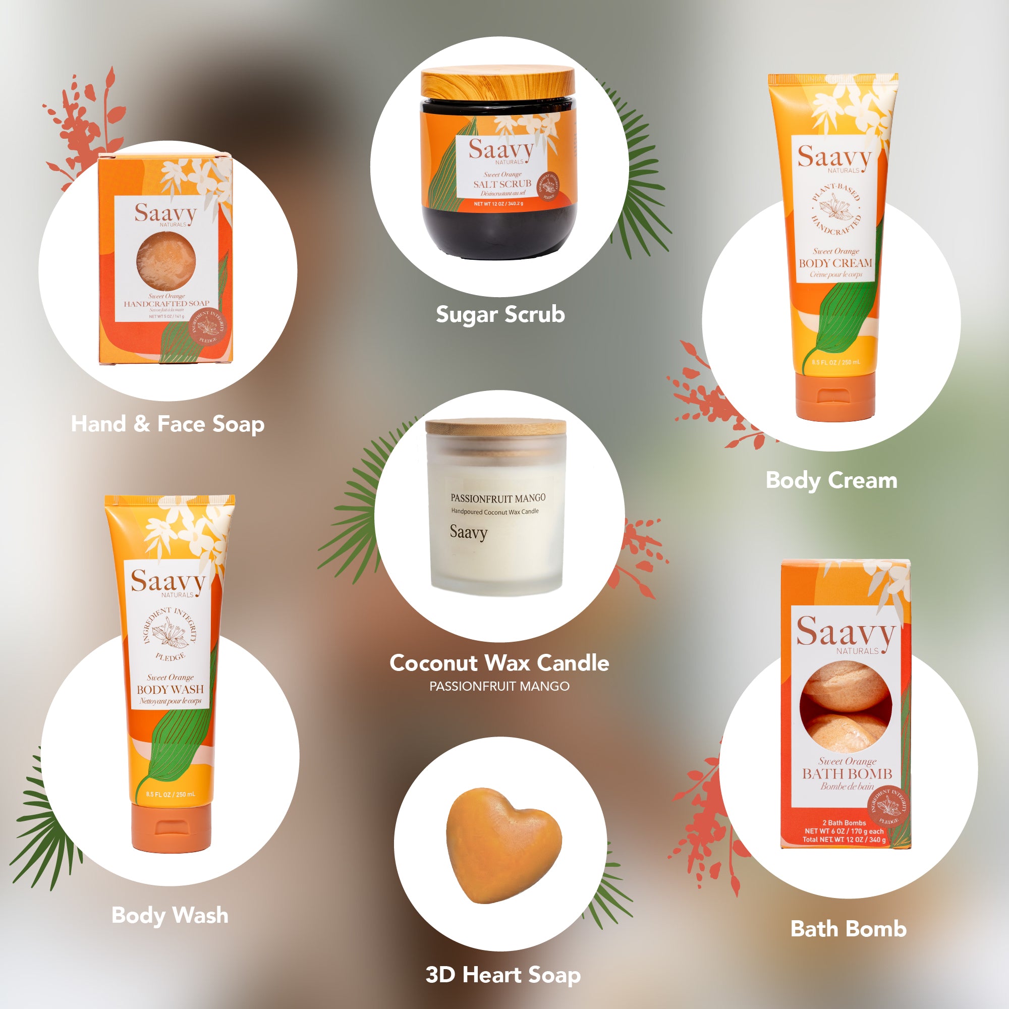 Sweet Orange 9-Piece Spa Gift Set | Saavy Naturals