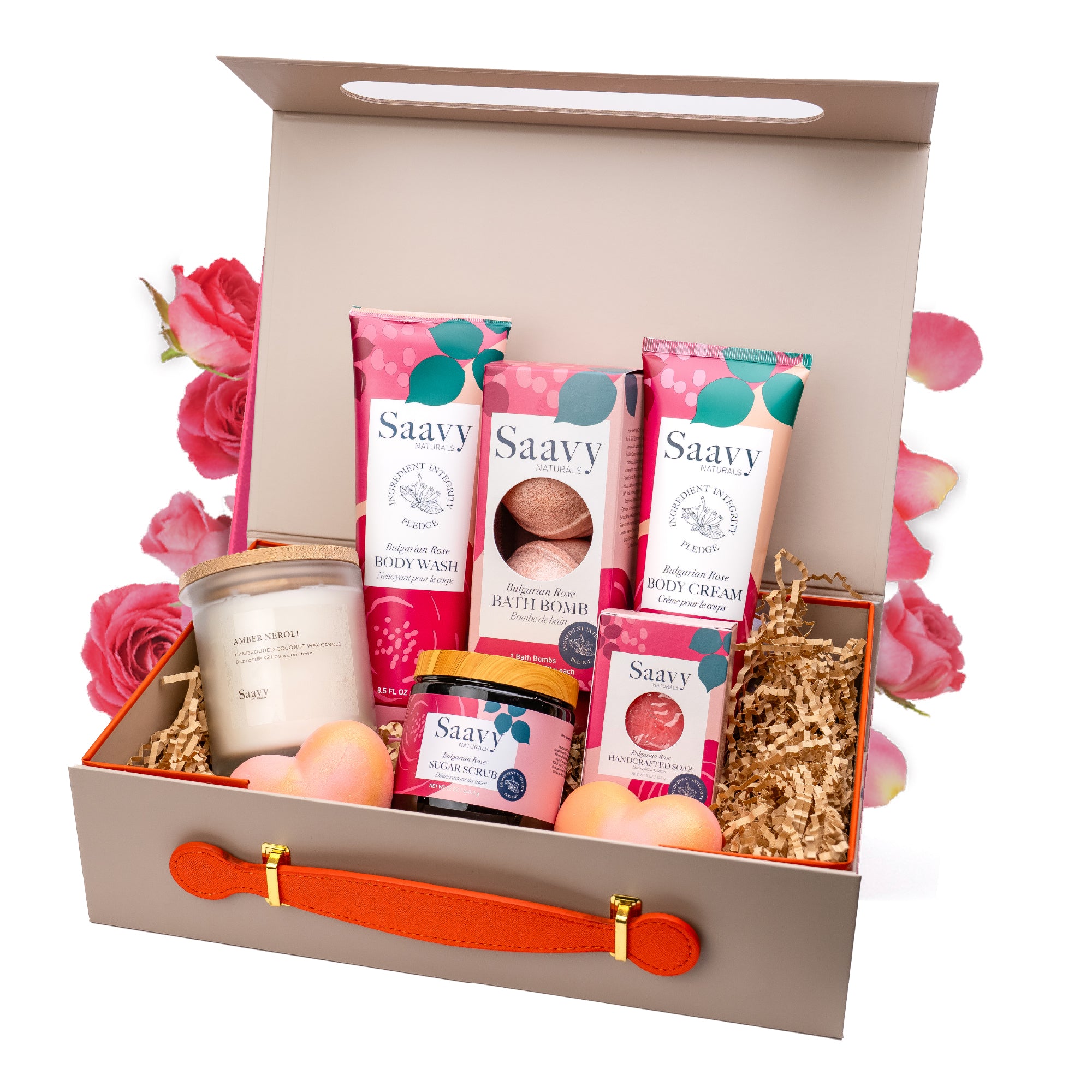 Bulgarian Rose 9-Piece Spa Gift Set | Saavy Naturals