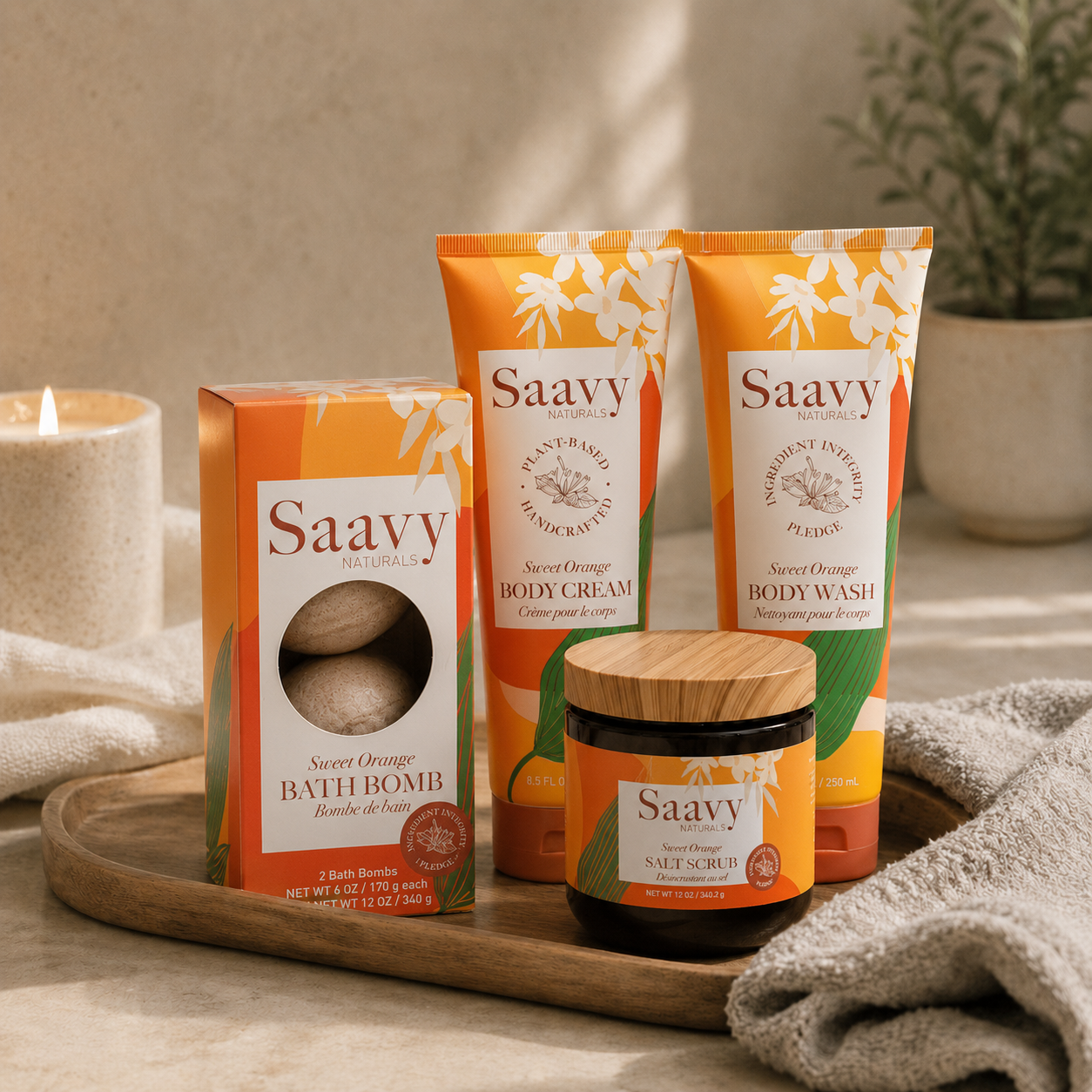 The Smooth in One Shower Set - Sweet Orange