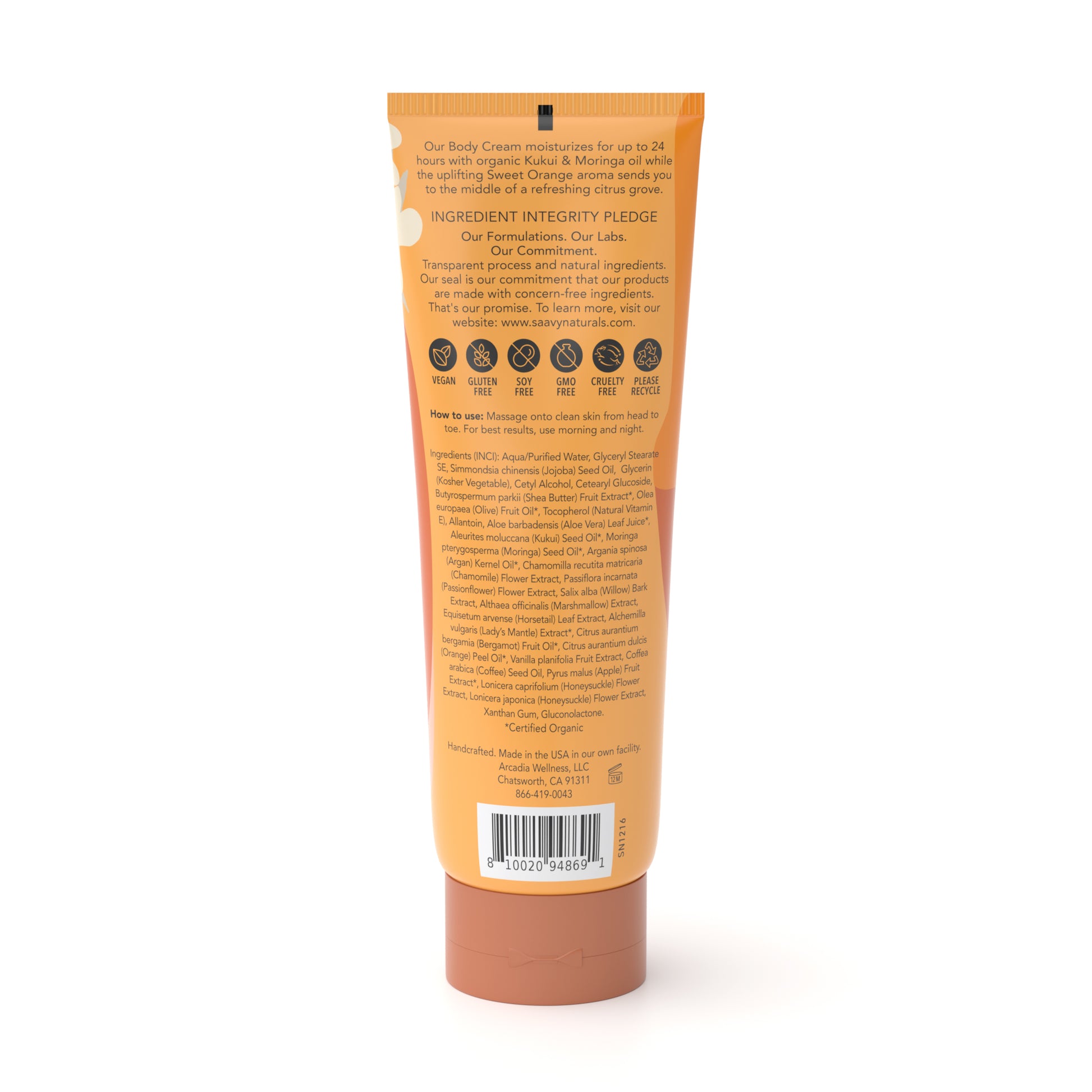 Sweet Orange Body Cream - ingredients