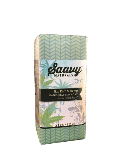 Classic Saavy Bay Rum & Hemp Handcrafted Soap with Witch Hazel (8oz.)
