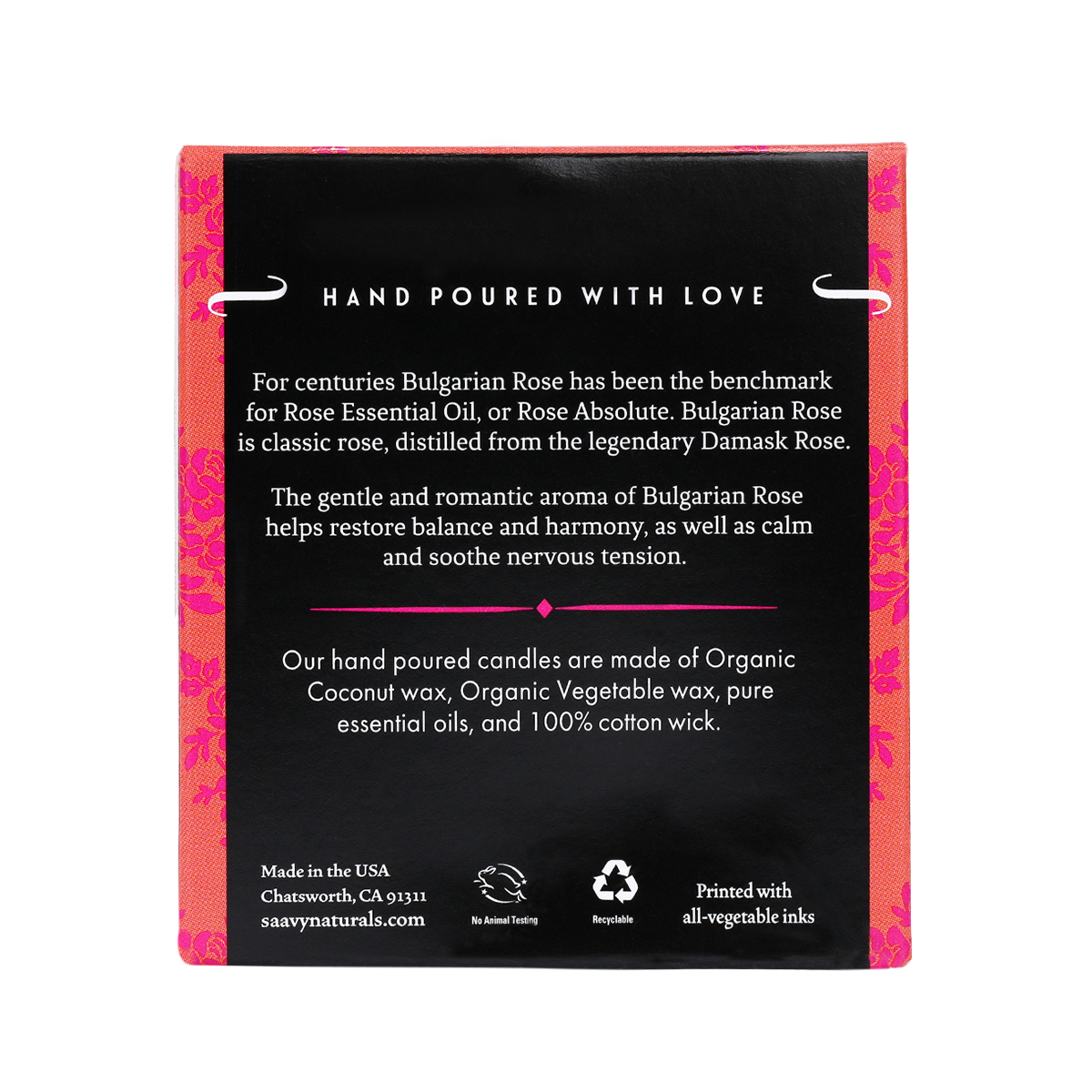 Natural Coconut Oil Candle - Bulgarian Rose