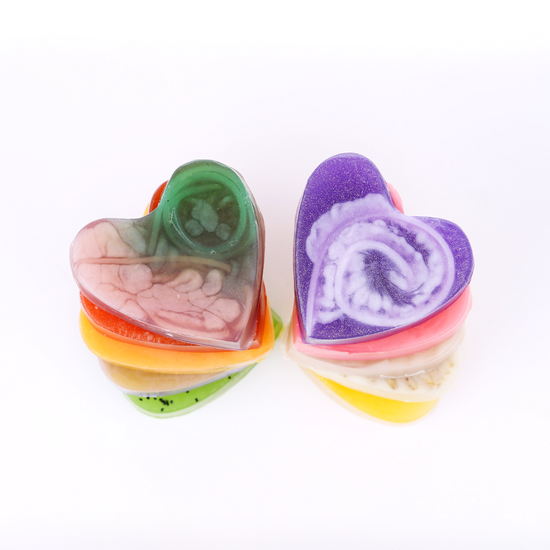 Natural and Organic Heart Shape Bar Soap Variety Pack (10 bars)